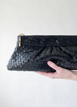Vintage 1980s Woven Leather Clutch
