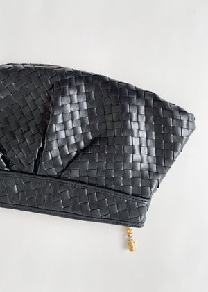 Vintage 1980s Woven Leather Clutch