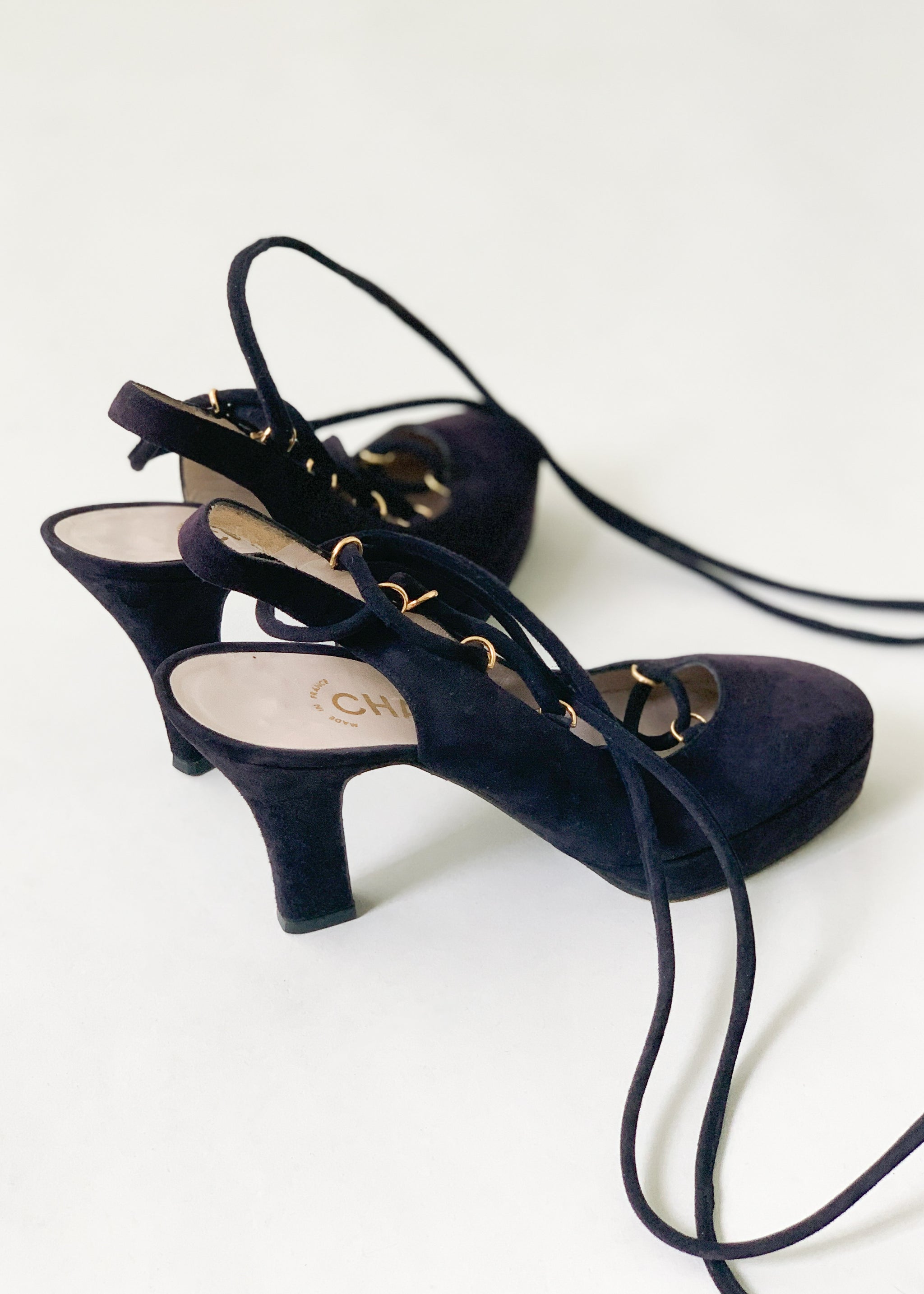 Vintage 1992 Chanel Lace Up Shoes - Raleigh Vintage