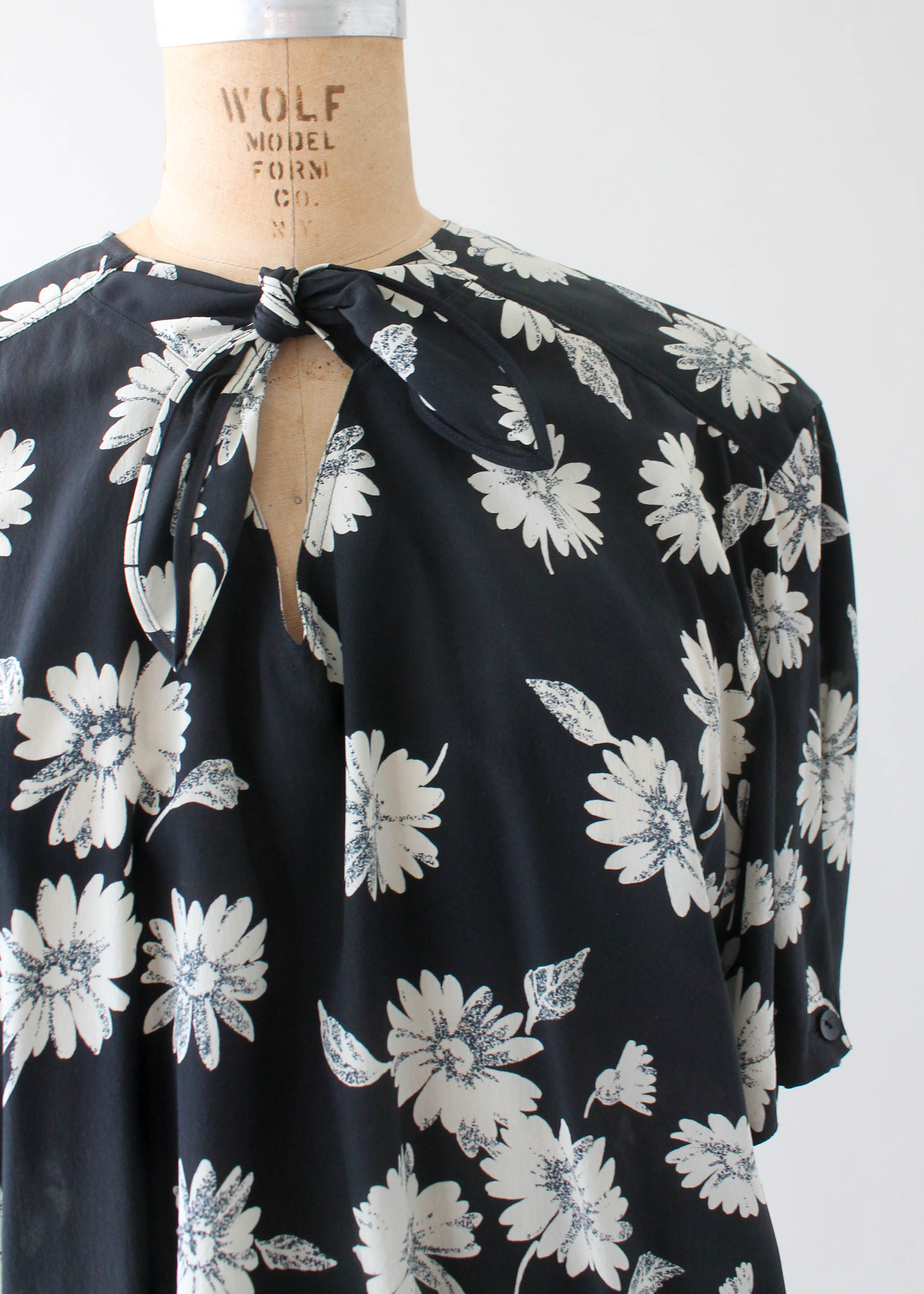 Vintage 1980s Escada Floral Silk Blouse