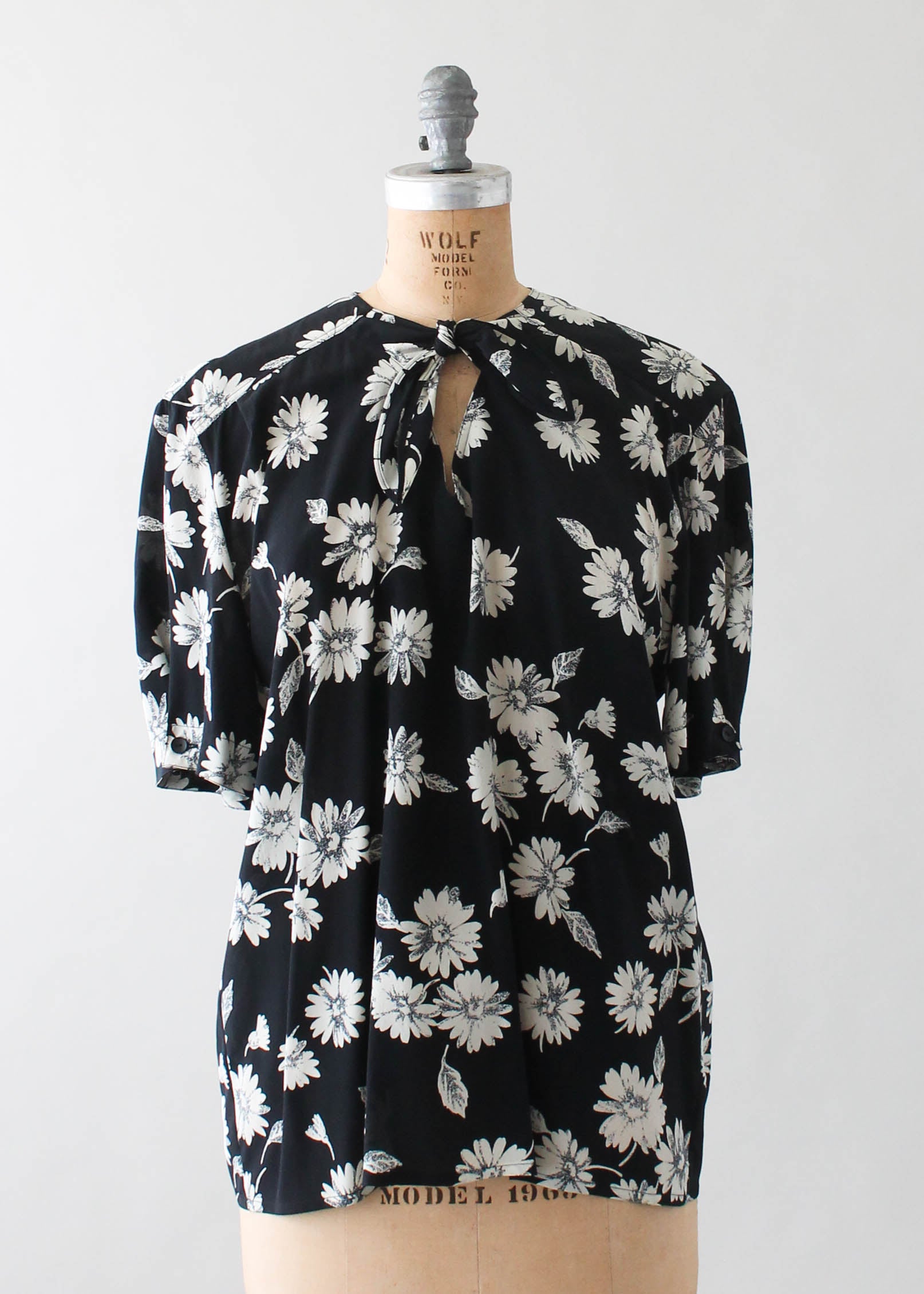 Vintage 1980s Escada Floral Silk Blouse