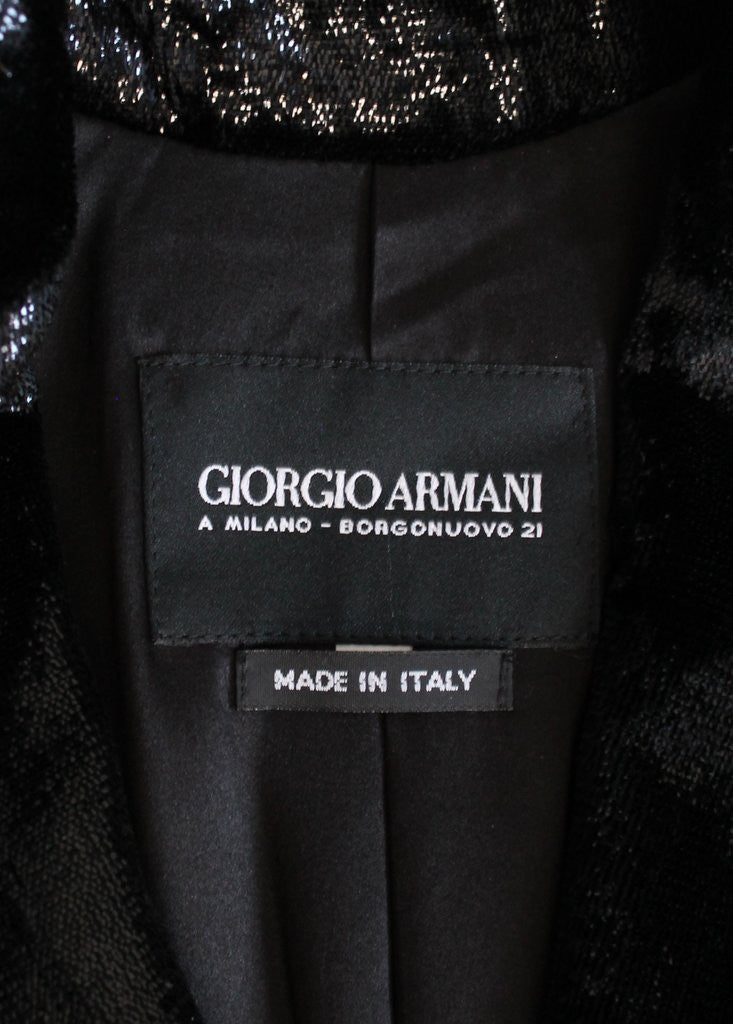 Vintage 1990s Giorgio Armani Black Shimmer Blazer