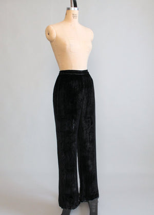Vintage 1990s Giorgio Armani Black Shimmer Pants
