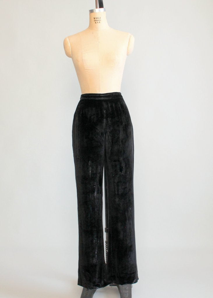 Vintage 1990s Giorgio Armani Black Shimmer Pants - Raleigh Vintage