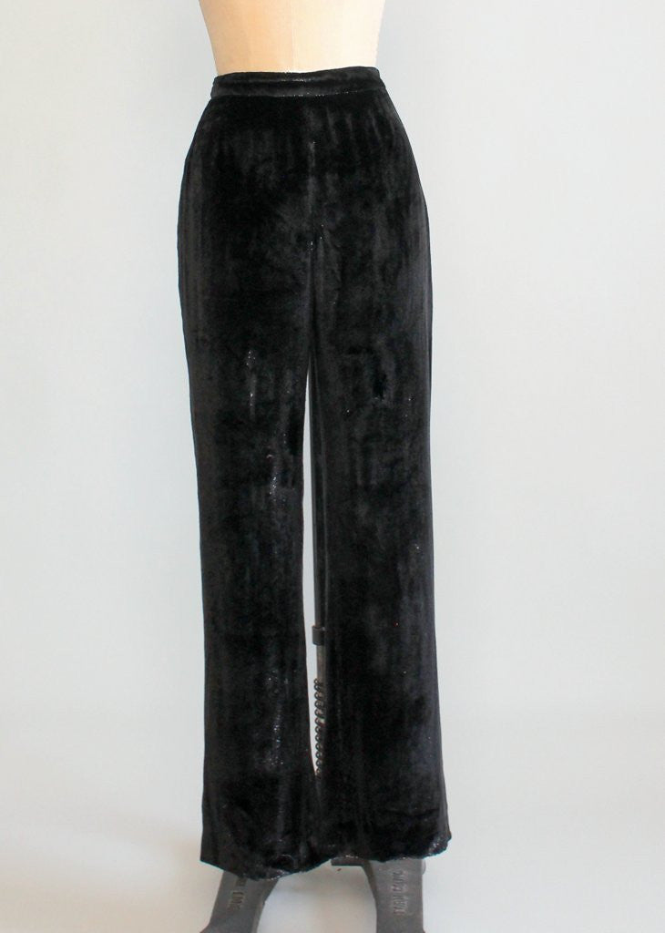 Vintage 1990s Giorgio Armani Black Shimmer Pants - Raleigh Vintage