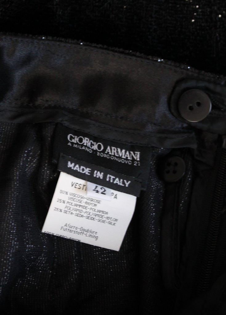 Vintage 1990s Giorgio Armani Black Shimmer Pants