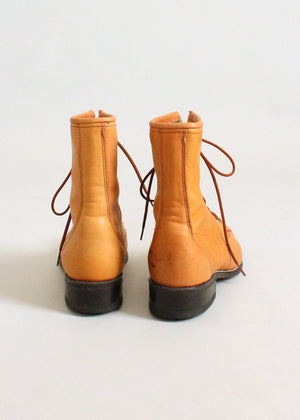 Vintage 1990s Laredo Tan Fringe Ankle Boots