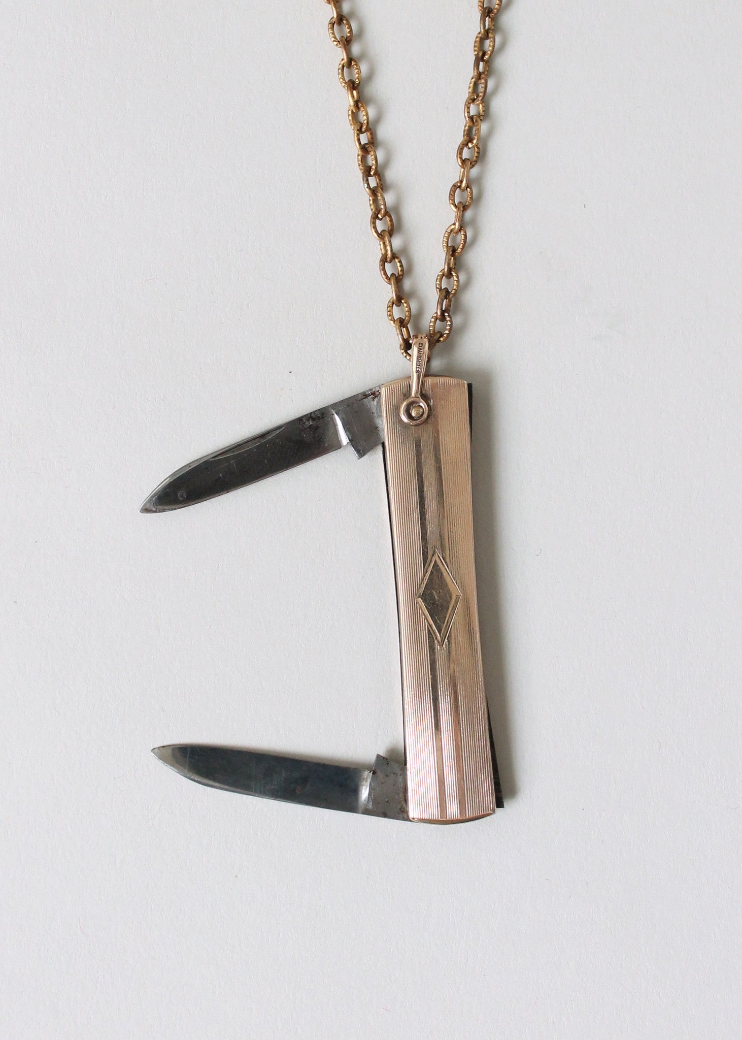 Vintage 1930s 12K Gold Filled Art Deco Knife Necklace
