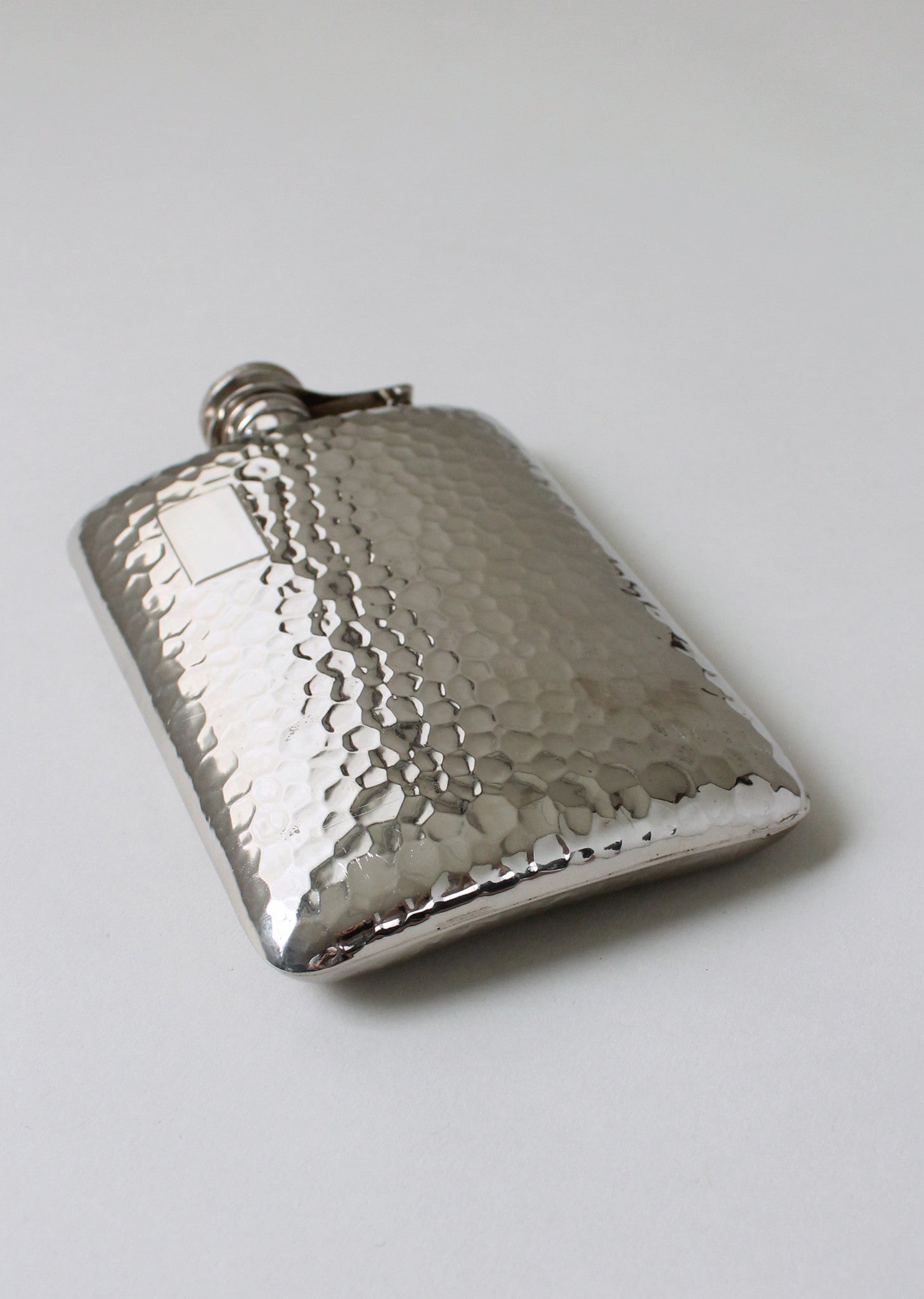 Vintage 1930s German Hammered Nickel Flask
