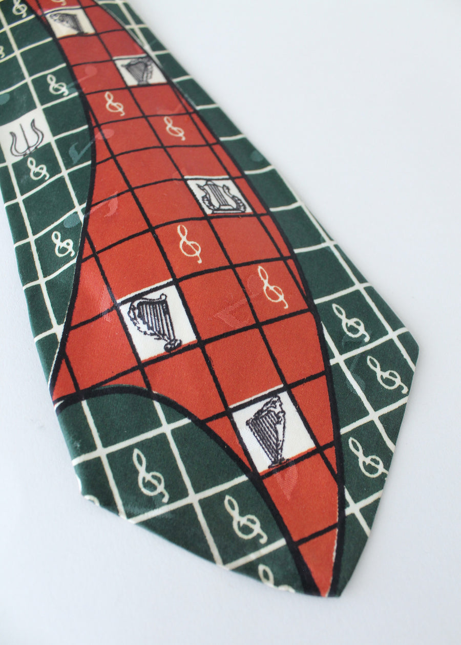 Vintage 1940s Musical Theme Rayon Tie