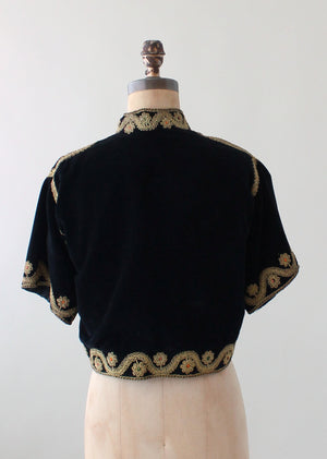 Vintage 1940s Embroidered Velvet Palestinian Jacket