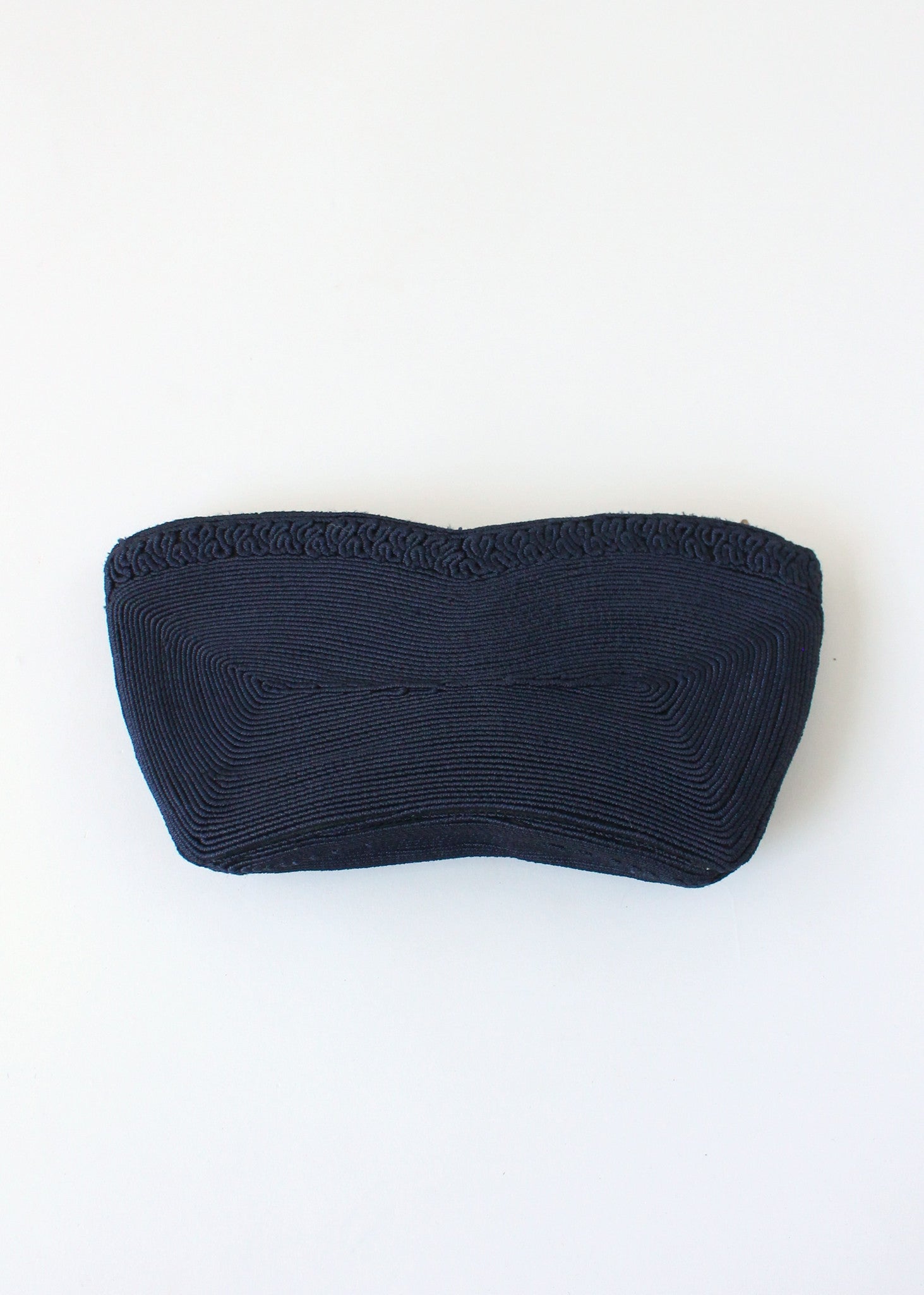 Vintage 1940s Navy Blue Corde Clutch Purse