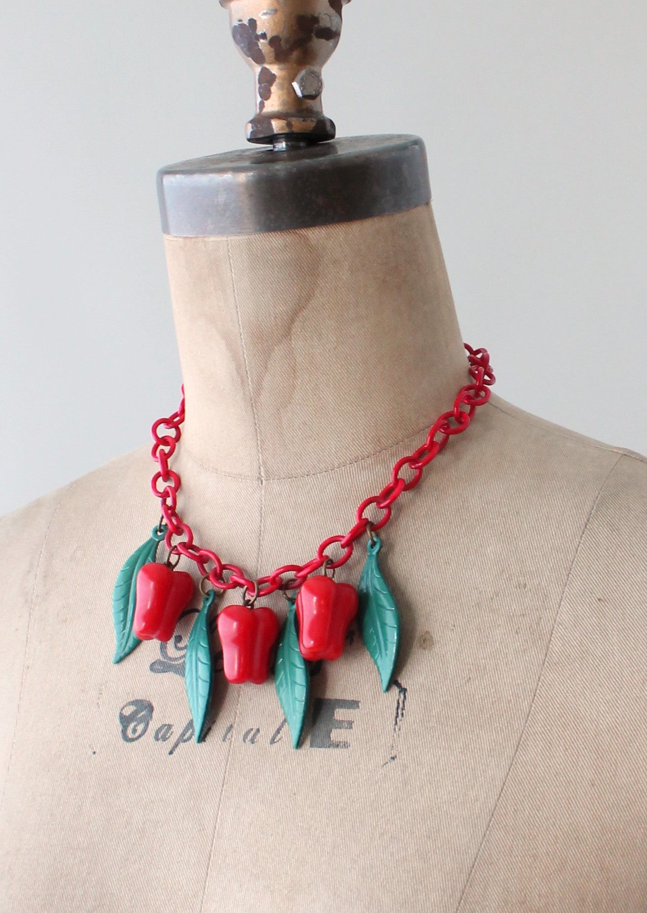 Vintage 1940s Celluloid Scotch Bonnet Novelty Necklace