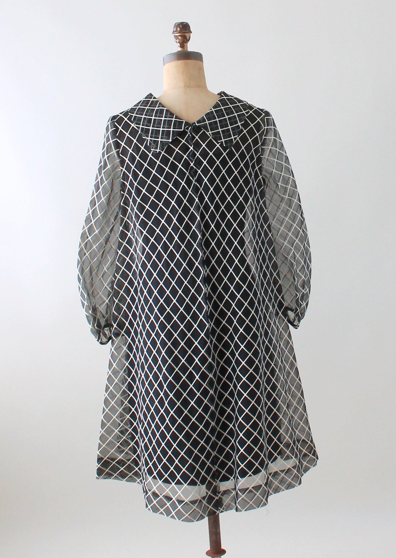 Vintage 1960s MOD Organdy Trapeze Dress