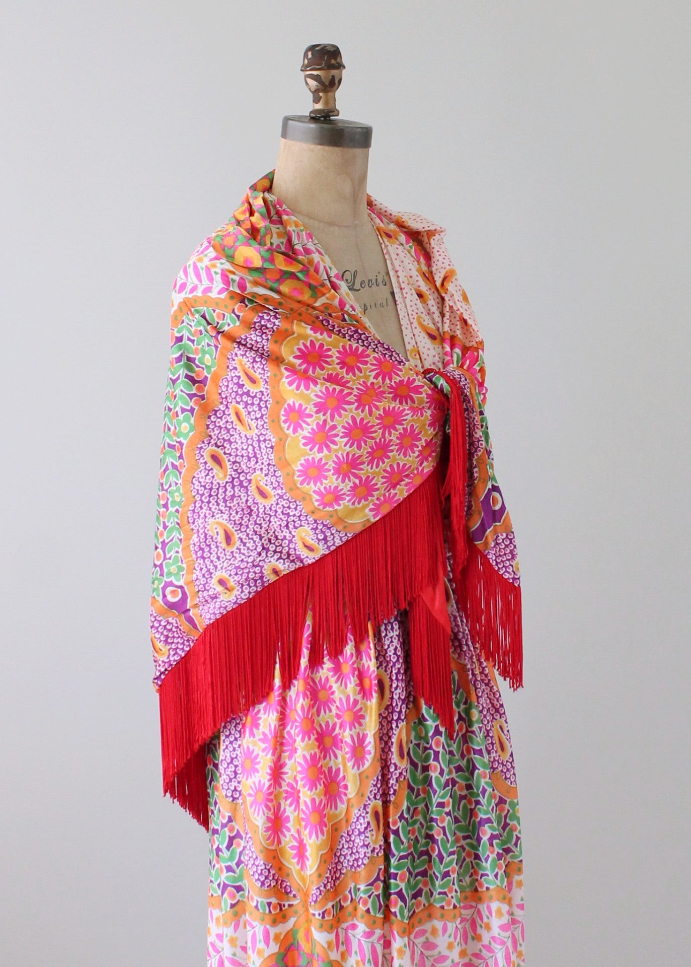 Vintage 1970s Indian Silk Pink Scarf - Raleigh Vintage