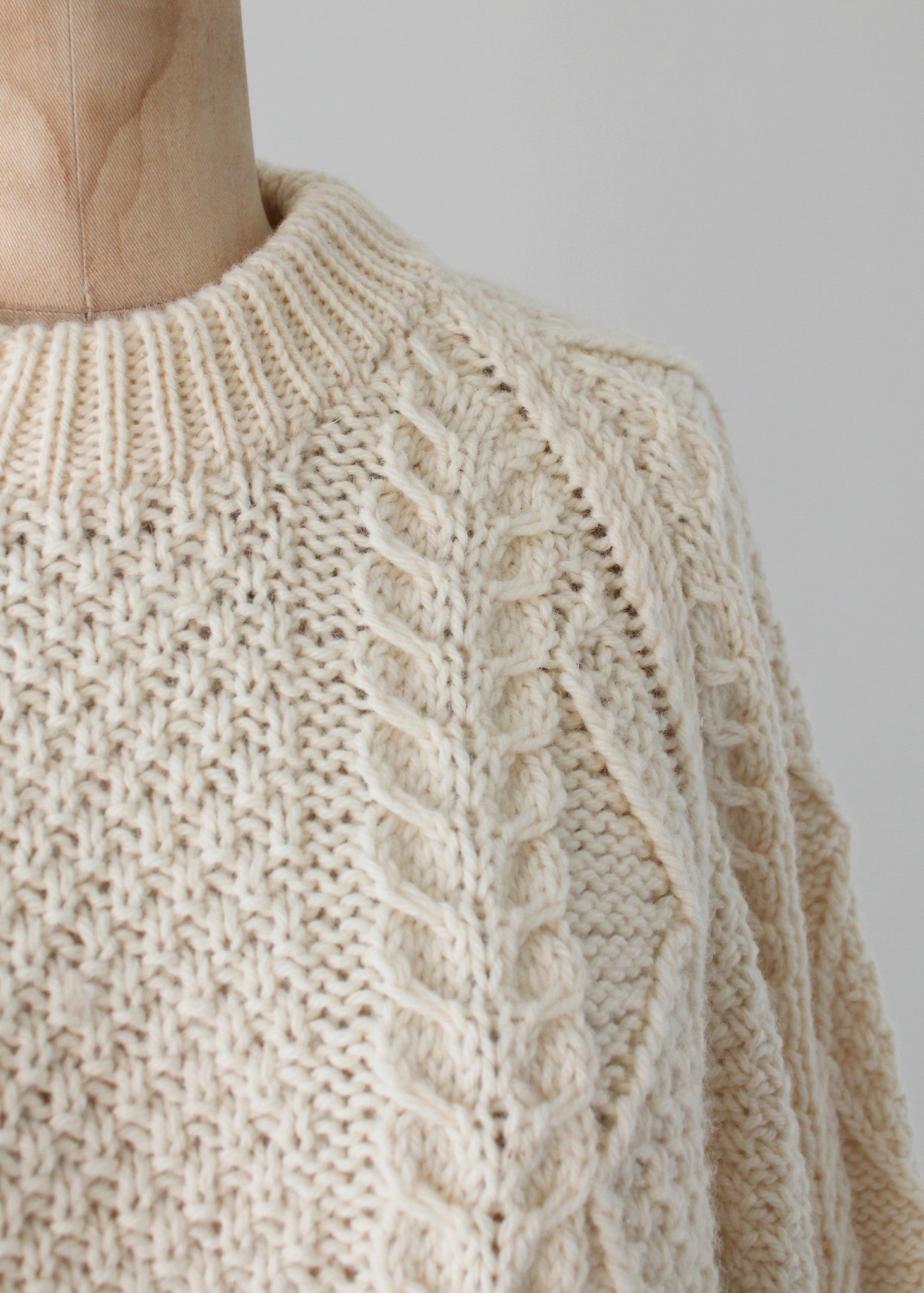 Vintage 1970s Oversized Wool Fisherman Sweater