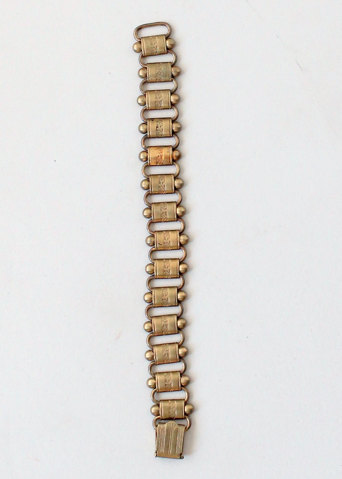 Vintage 1940s Brass Book Chain Bracelet