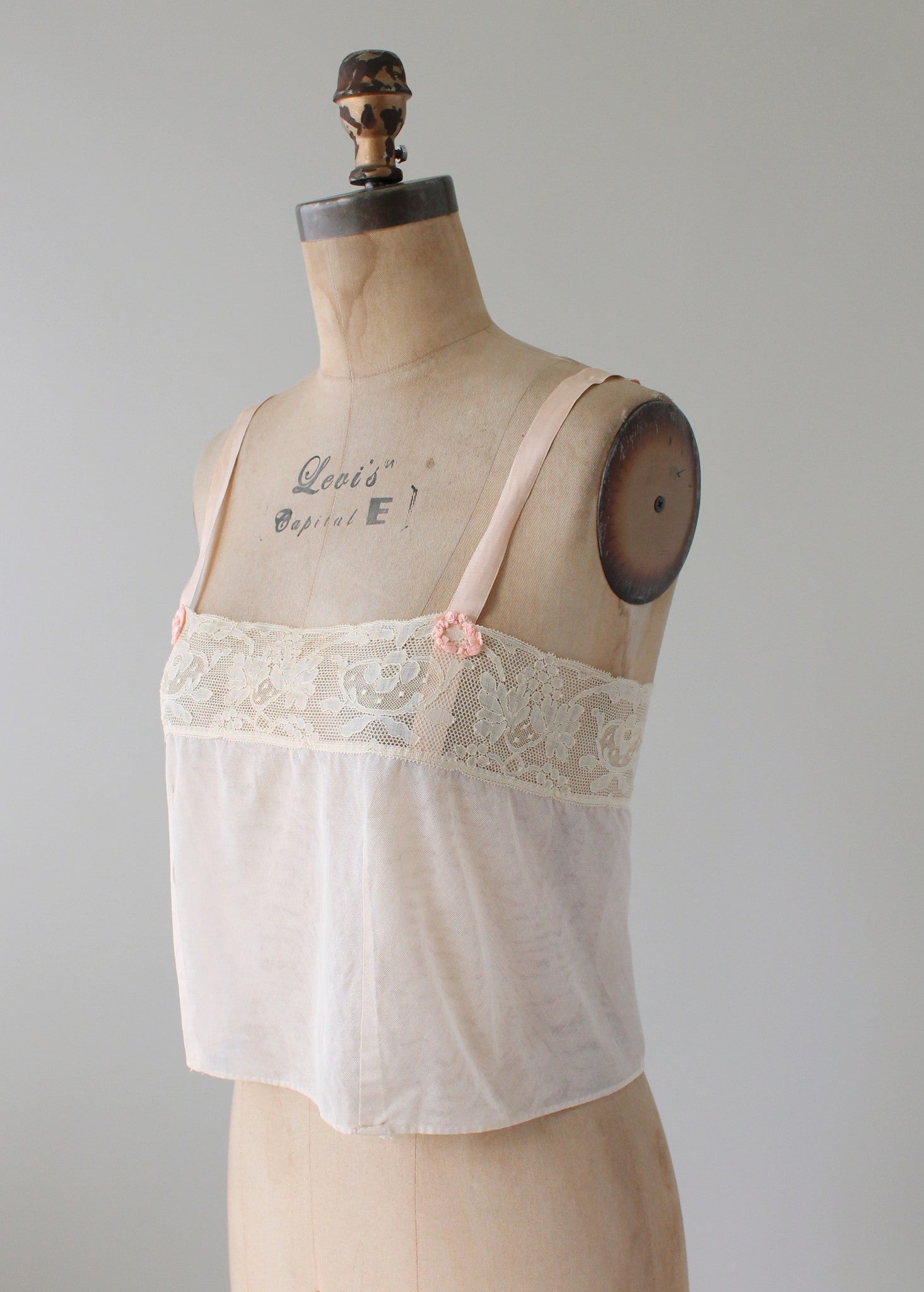 Vintage 1920s French Mesh and Lace Brassiere - Raleigh Vintage