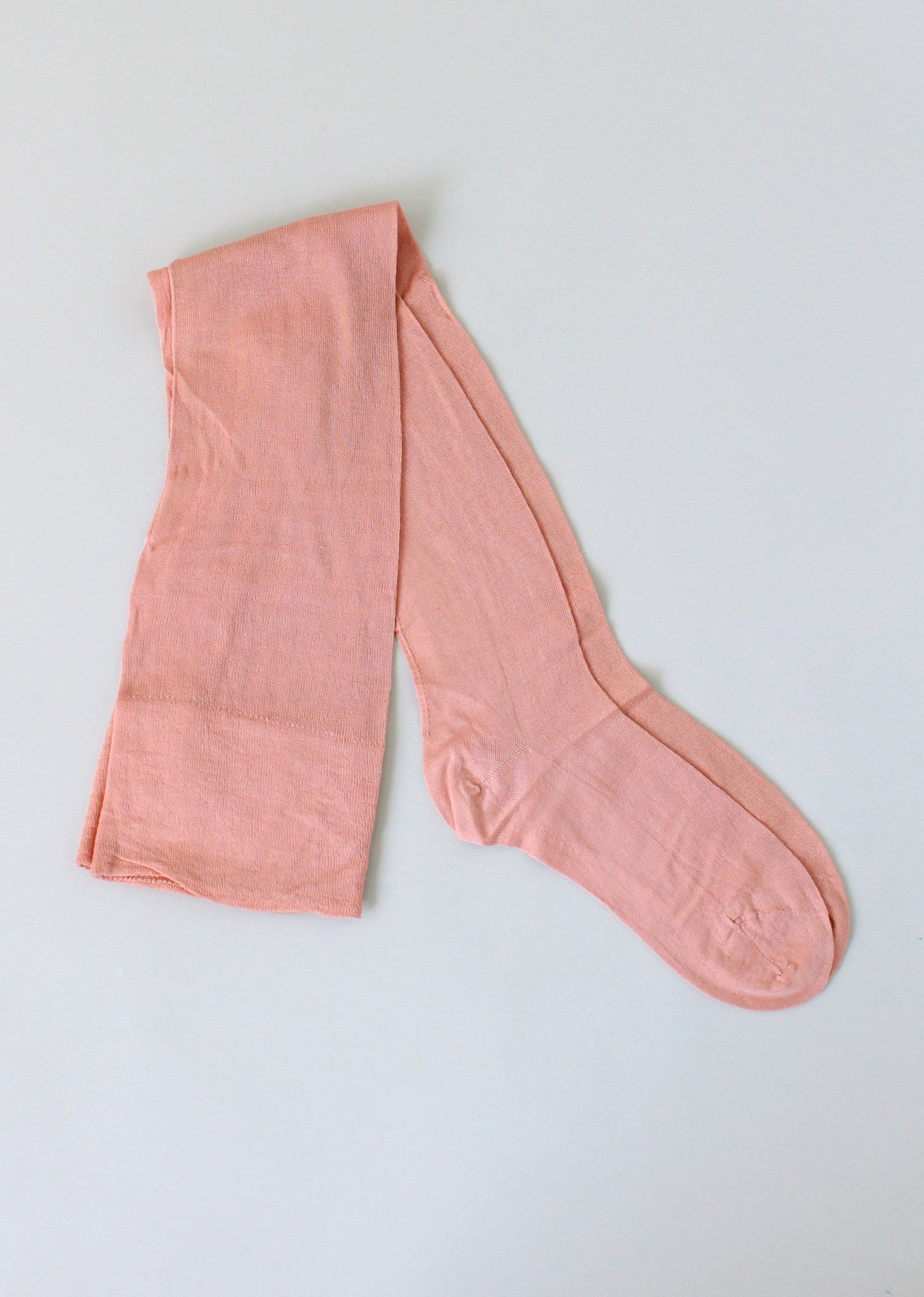 Vintage 1920s Peach Cotton Stockings