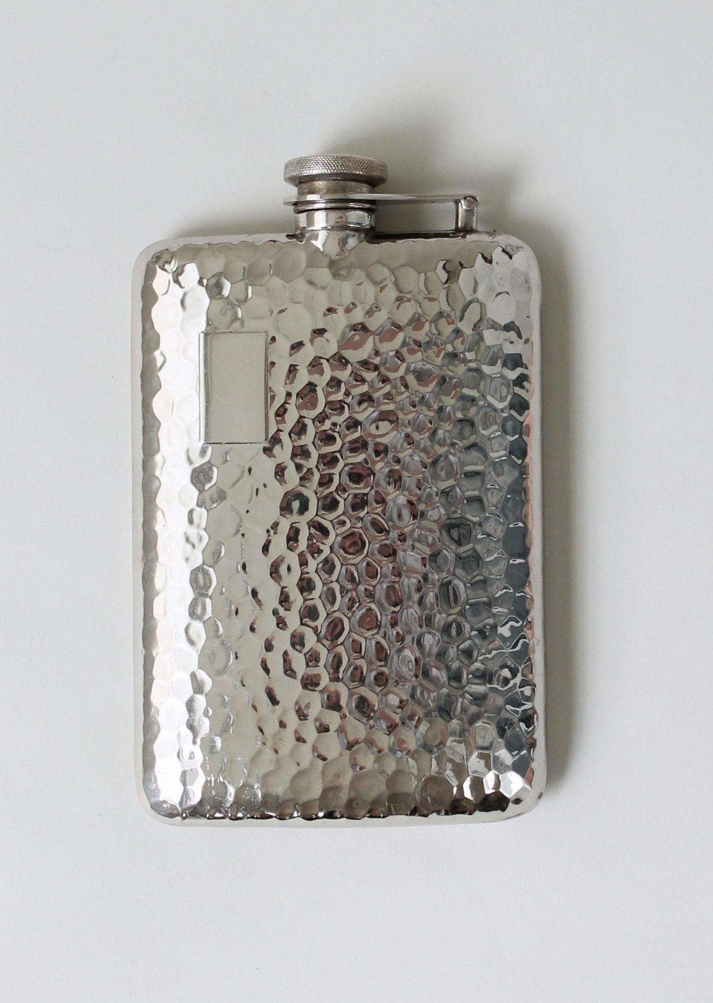 Vintage 1930s German Hammered Nickel Flask