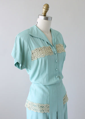 Vintage 1940s Minty Minx Modes Day Dress