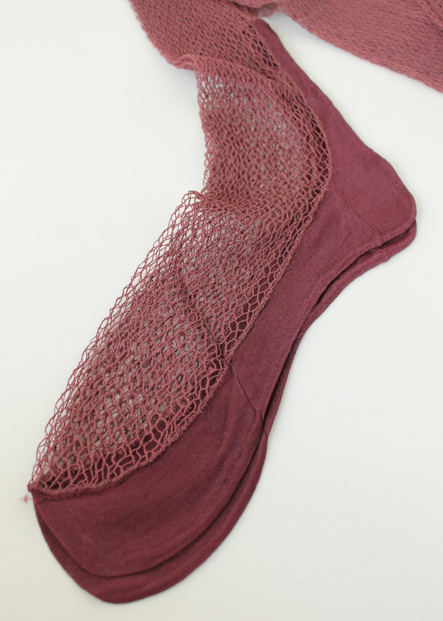 Vintage 1940s Nylon Cuban Heel Fishnet Stockings