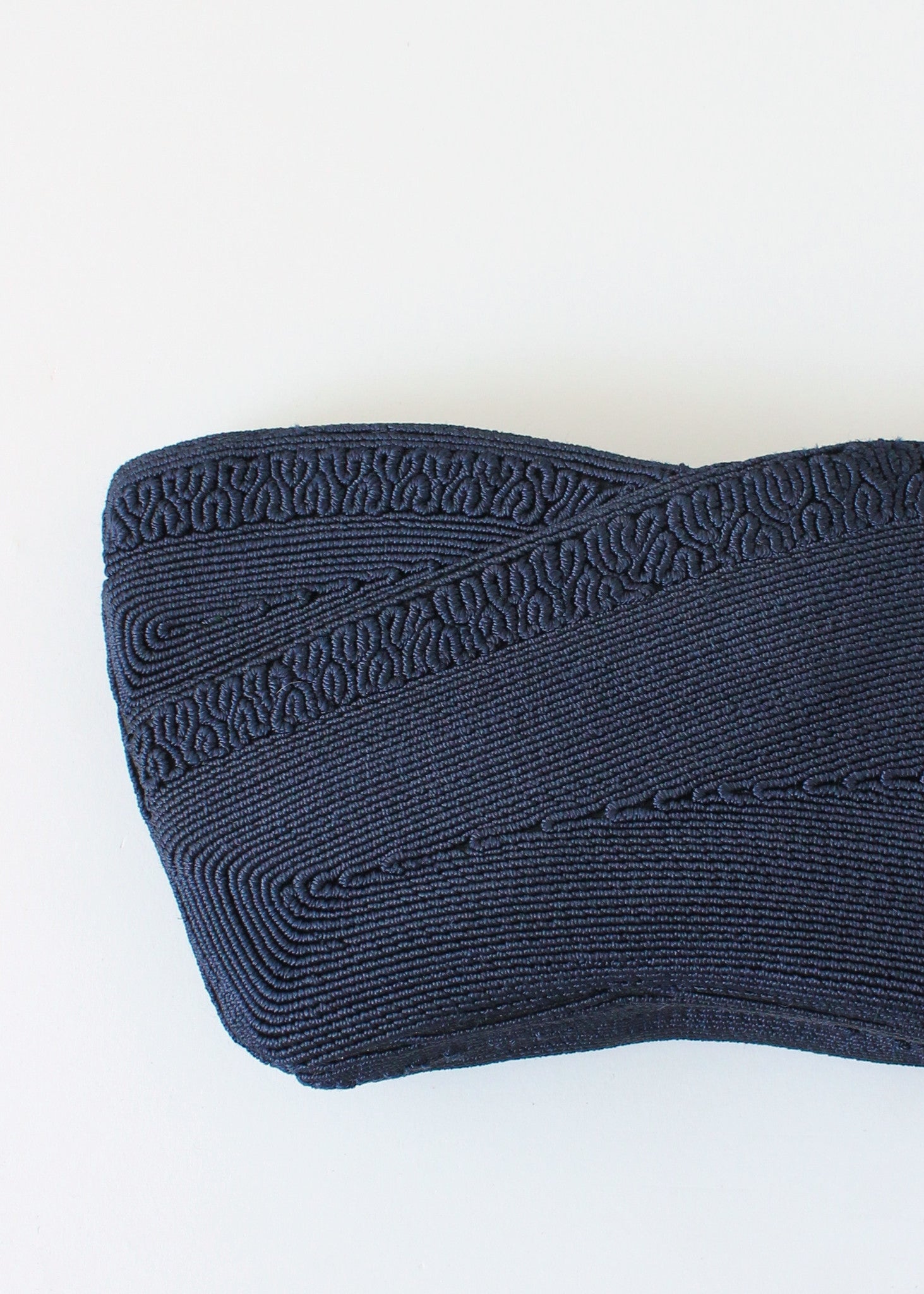 Vintage 1940s Navy Blue Corde Clutch Purse