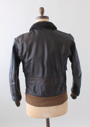 Vintage 1950s USN Leather Flight Jacket
