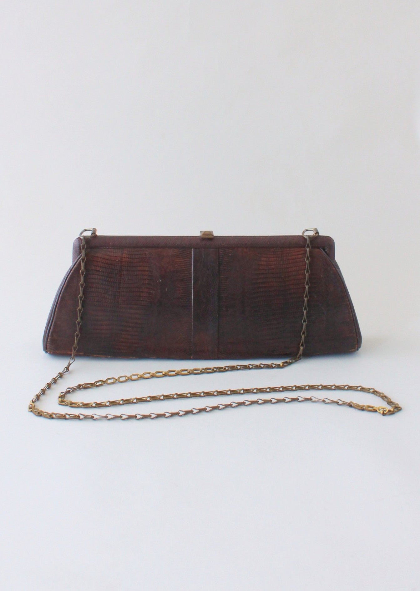 Vintage 1950s Lizard Purse with a Cross Body Chain