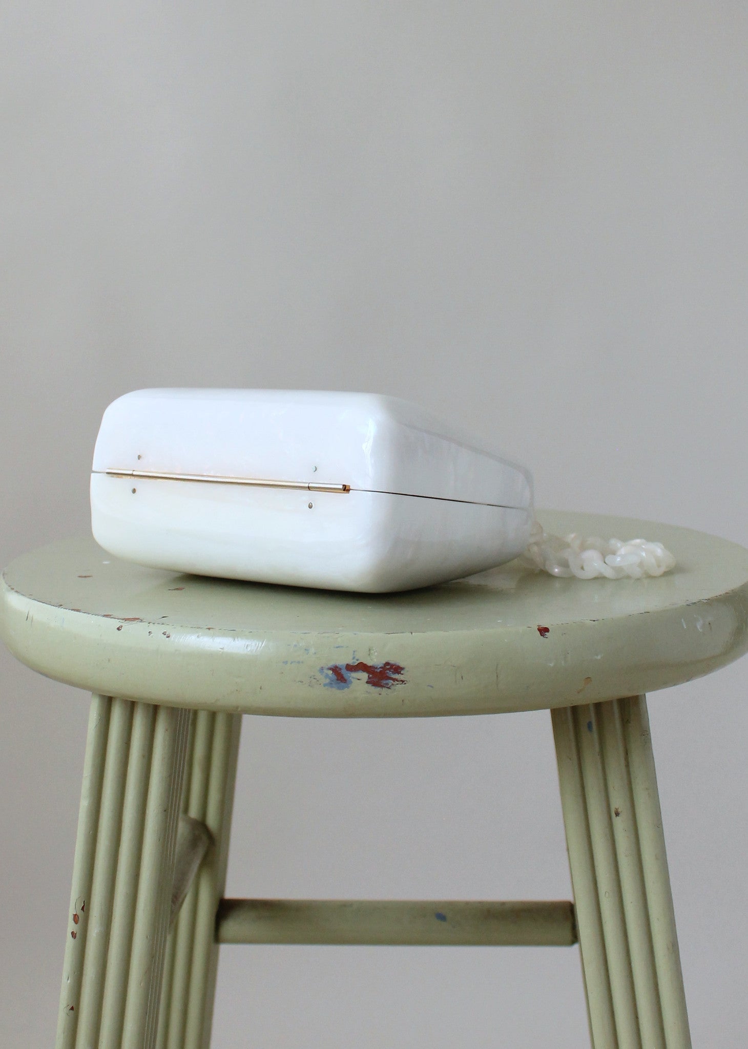Vintage 1950s White Lucite Box Purse