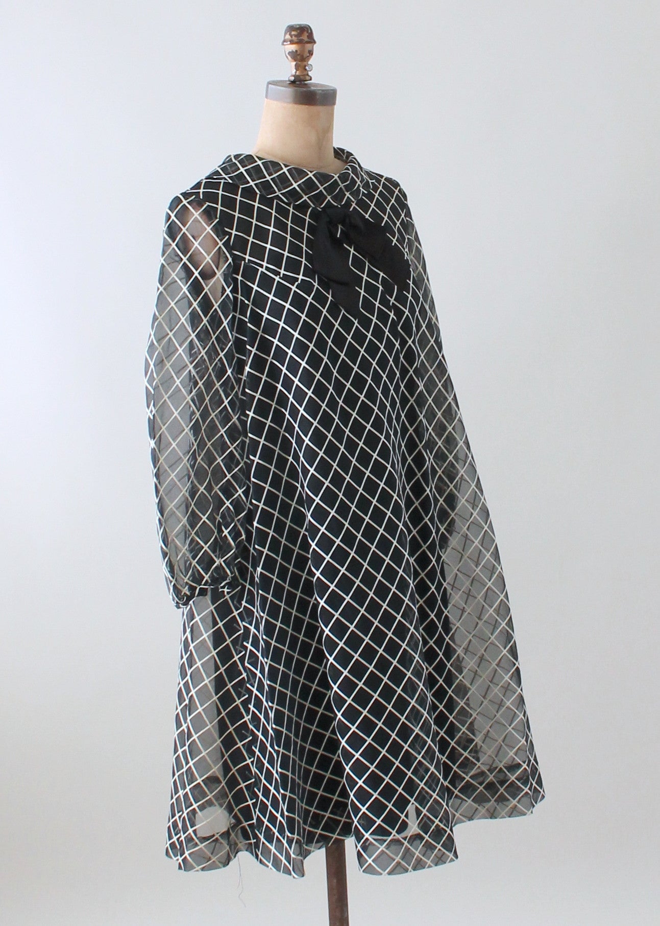 Vintage 1960s MOD Organdy Trapeze Dress