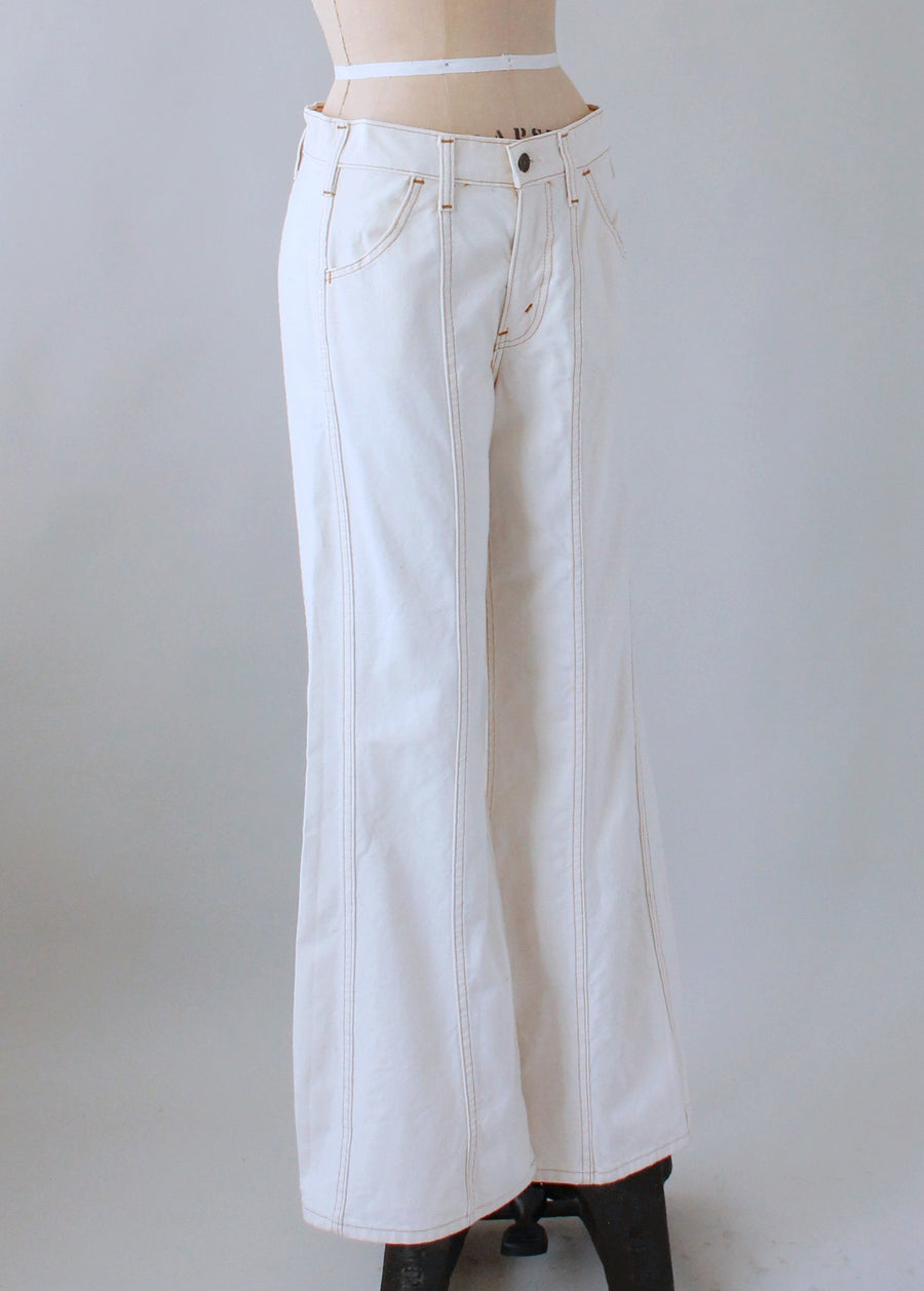 Vintage 1970s Levi's Orange Tab Low Rise Bell Bottom Jeans