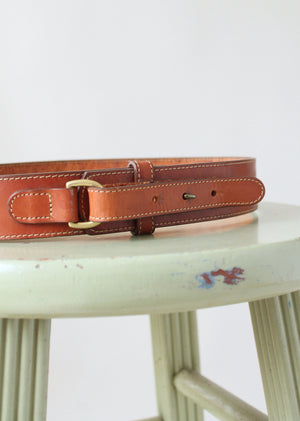 Vintage 1980s Brown Leather Fold Back Belt