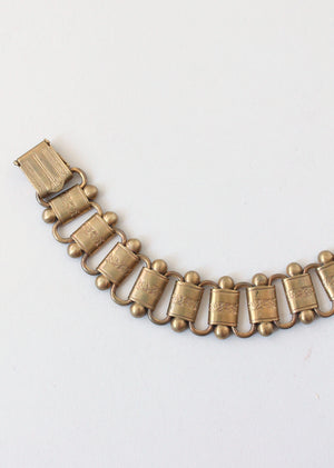 Vintage 1940s Brass Book Chain Bracelet