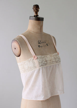 Vintage 1920s French Mesh and Lace Brassiere