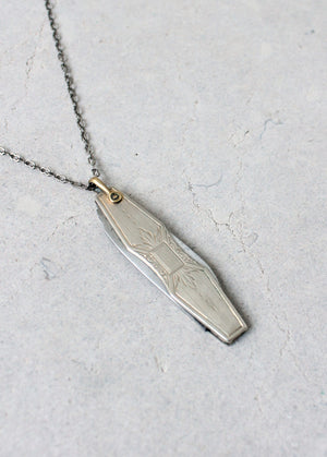 Vintage 1920s Silver Dual Blade Knife Necklace