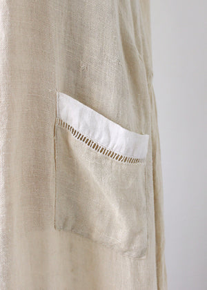 Vintage 1920s Two Tone Linen Day Dress