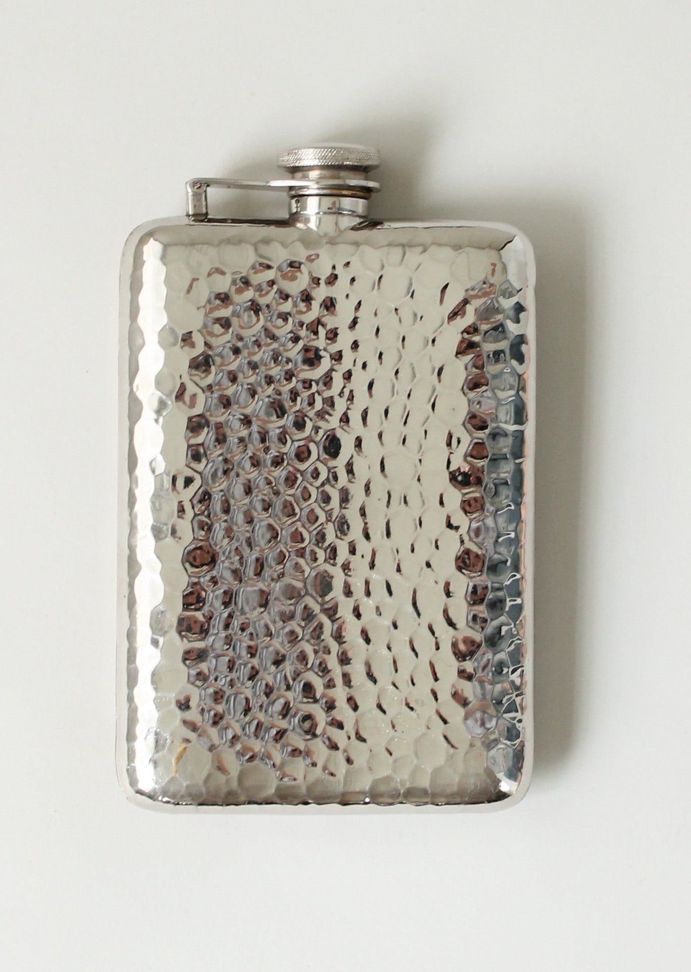 Vintage 1930s German Hammered Nickel Flask