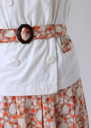Vintage 1930s Feedsack Cotton Day Dress