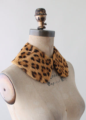 Vintage 1950s Leopard Fur Collar