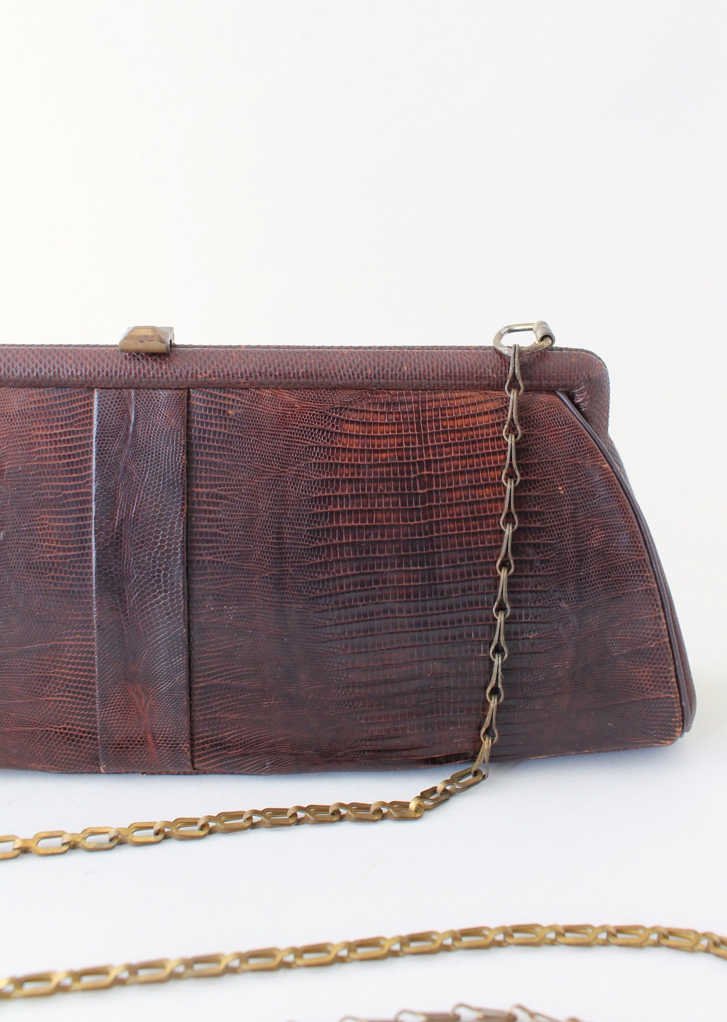 Vintage 1950s Lizard Purse with a Cross Body Chain