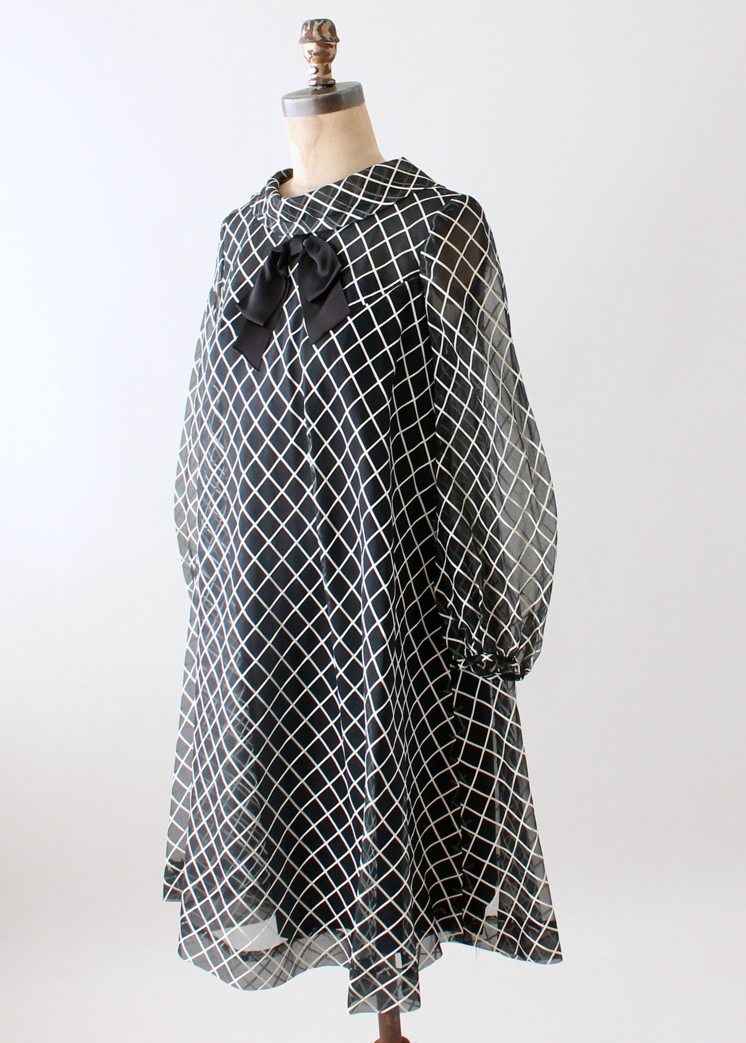 Vintage 1960s MOD Organdy Trapeze Dress