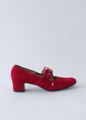 Vintage 1960s MOD Red Mary Janes Shoes