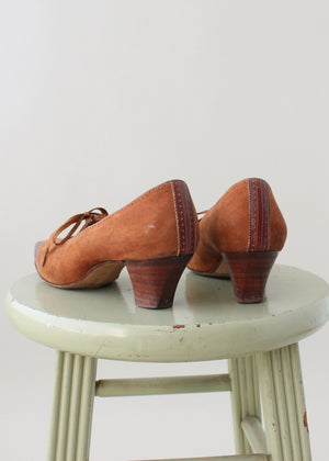 Vintage 1960s Two Tone Pointed Toe Oxfords