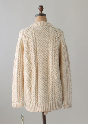 Vintage 1970s Oversized Wool Fisherman Sweater