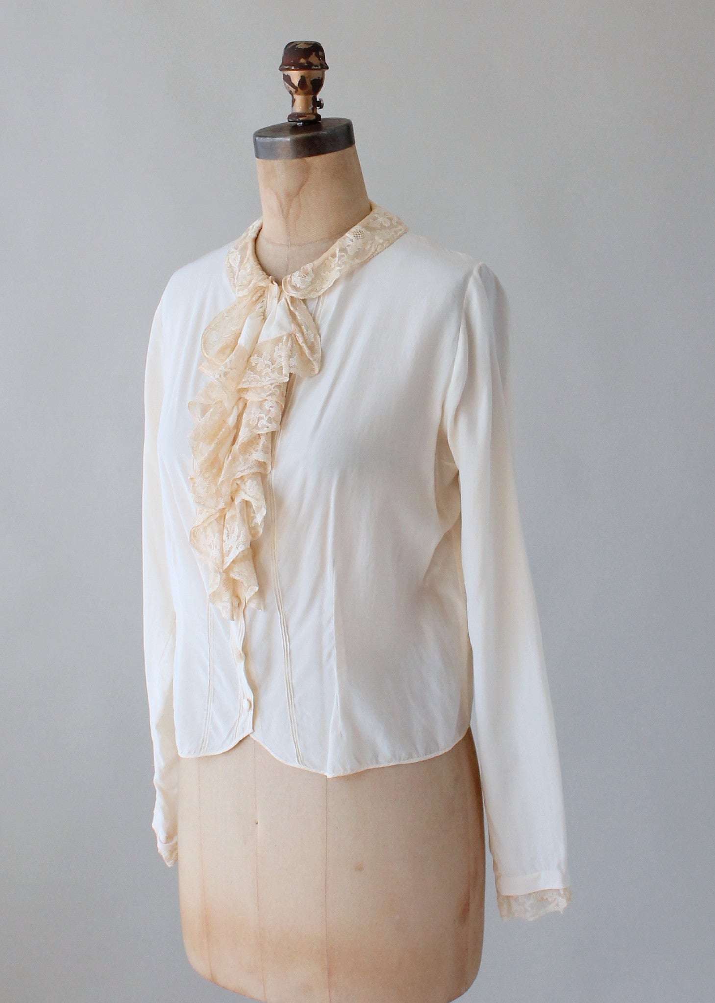 Vintage 1920s Silk and Lace Parisian Blouse
