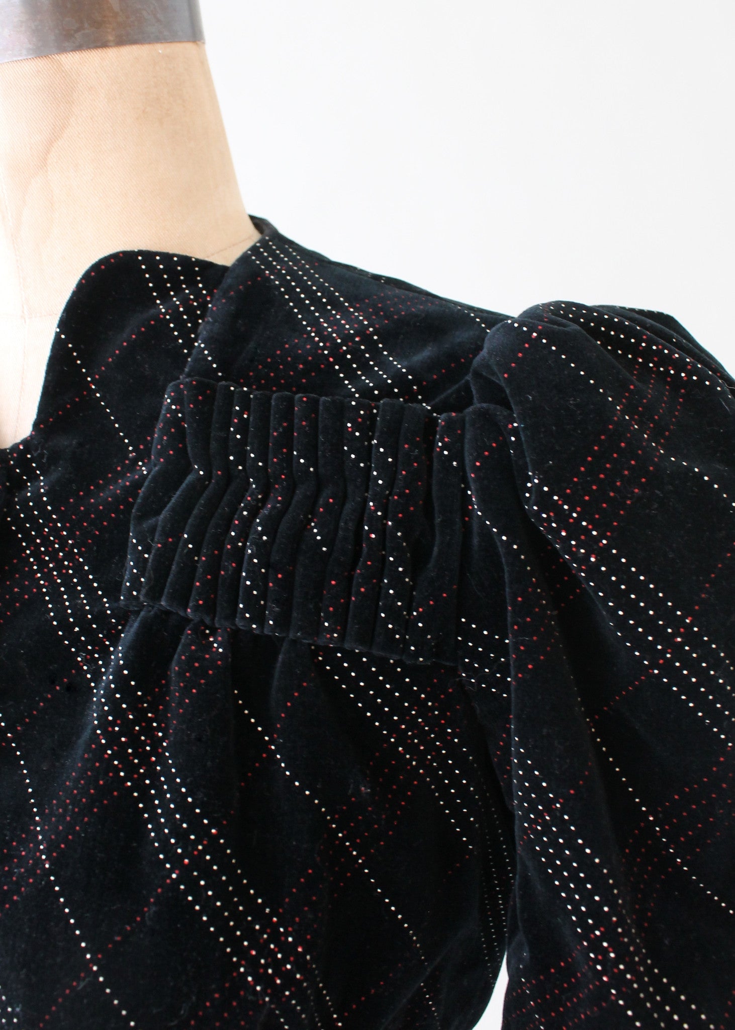 Vintage 1930s Stitched Striped Velvet Cropped Jacket Top