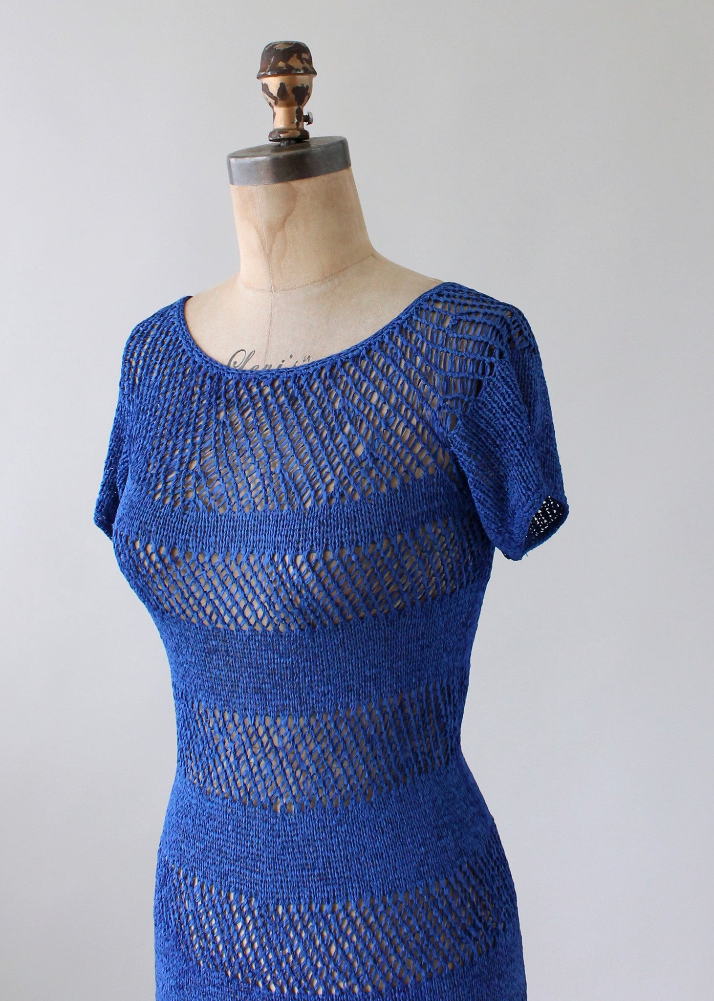 Vintage 1950s Royal Blue Ribbon Dress and Jacket