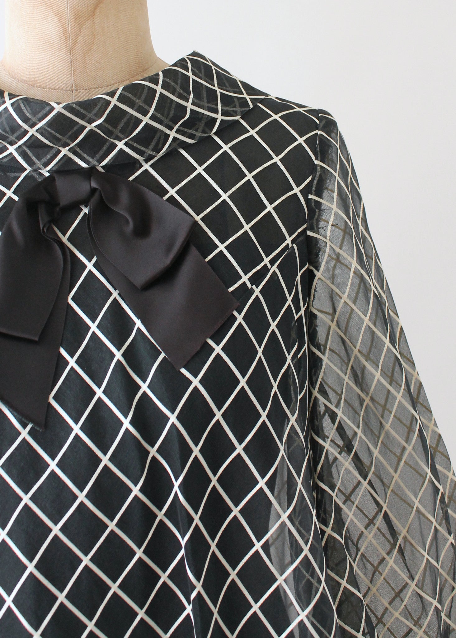 Vintage 1960s MOD Organdy Trapeze Dress