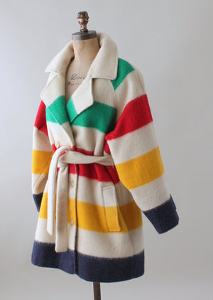 Vintage 1970s Hudson Bay Three Point Blanket Coat